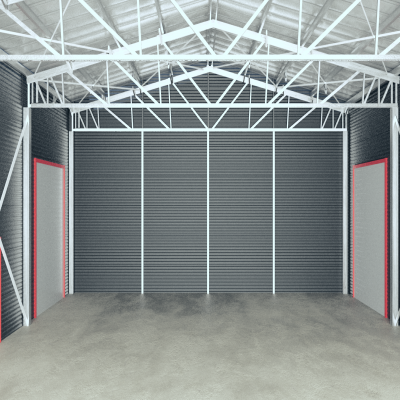 Model hală industrială pe structură metalică