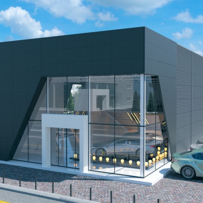 Hale service auto pe structură metalică